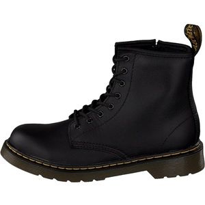 DR Martens pascal mono J black leather lace up moto boot kids 4